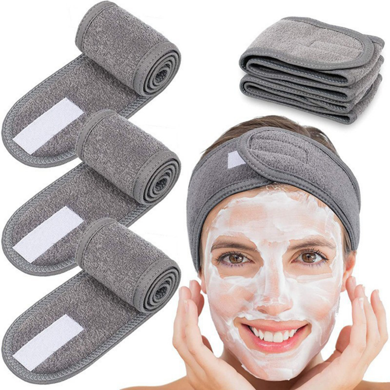 Diadema Facial de SPA ajustable para mujer, banda para el cabello de maquillaje de baño, diademas para lavado de cara, toallas suaves, accesorios de maquillaje para el cabello