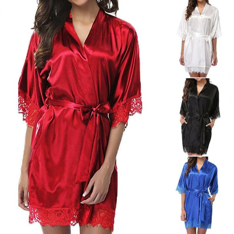 Удобная женская пижама, гладкий износостойкий мягкий женский халат, кардиган, женский халат для дома