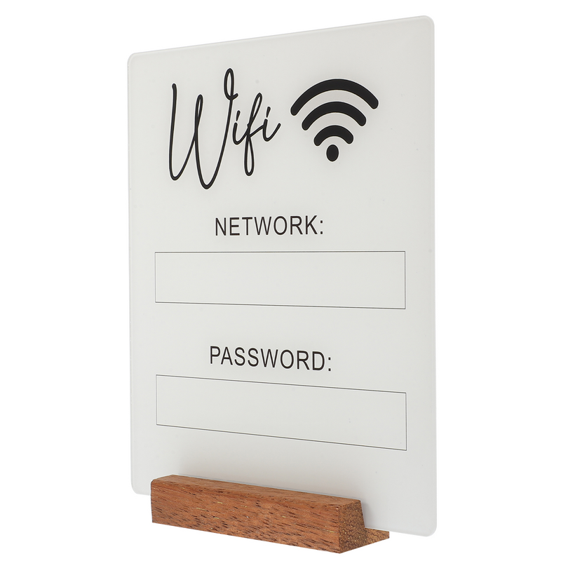 Wifi Password Sign Hotel Account Table Decor Acrylic Wireless Network Reminder for Home