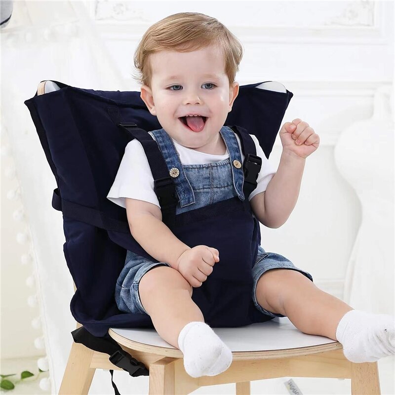 Przenośna fotelik dla dziecka torba na krzesło do jadalni dla niemowląt fotelik ochronny dla niemowląt z paskiem składany kolor dla dzieci do karmienia wysokiego krzesełka