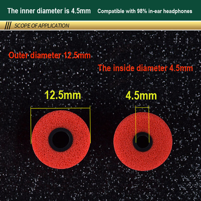 T-200 4,5mm Speicher Schaum Ohr Tipps (L M S) für 4,5mm-5,5mm In-Ohr Noise Cancelling Nicht-slip Schwarz Blau Rot 3Pairs