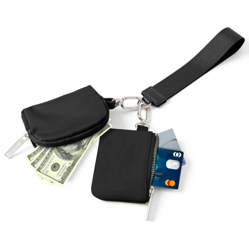 Mini portefeuille à fermeture éclair pour femme, porte-poignet en poudre pour touristes, sac à main portable, porte-monnaie, nouveau, 2024