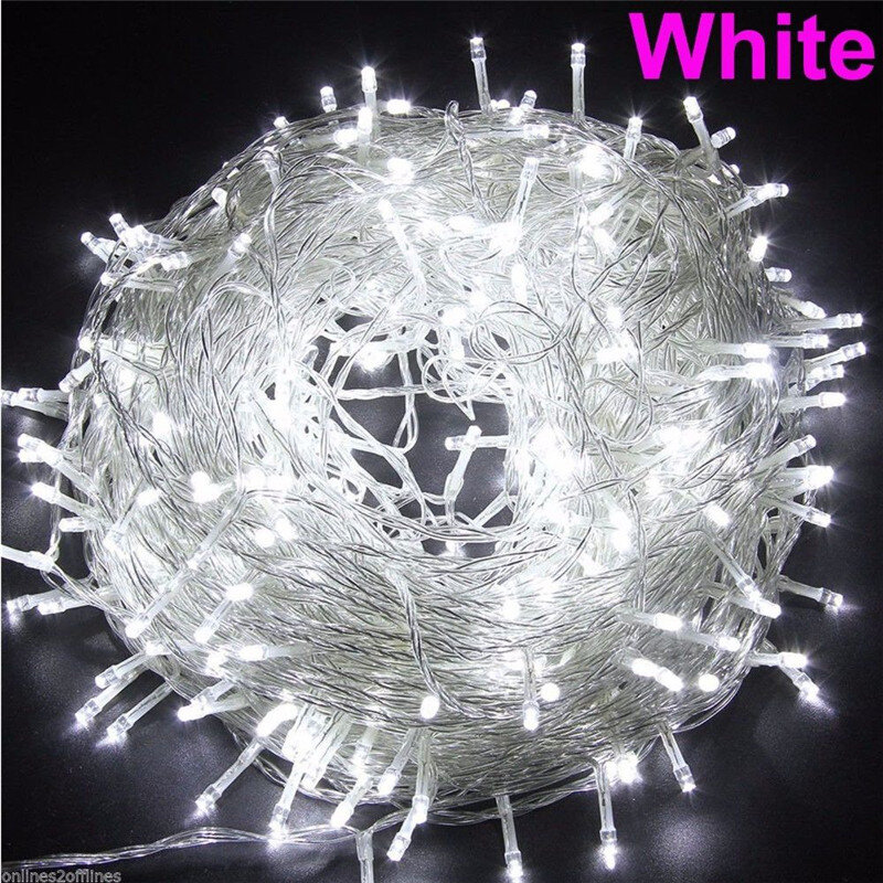 Luzes LED Twinkle String para festa de Natal, decoração ao ar livre, venda quente, 9 cores, 100m, 600, 220V, UE