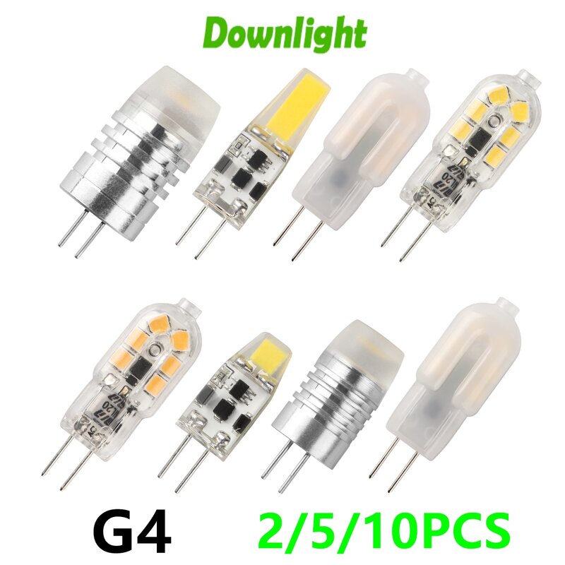Minilámpara LED en línea G4, CA/CC, 12V, baja potencia, 1,2 W, 1,4 W, 2W, 3W, alta eficiencia luminosa, puede reemplazar a lámparas halógenas de 20W, 50W, 2/5/10 piezas