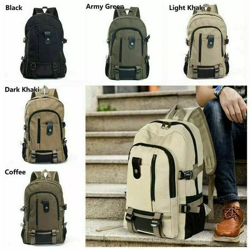 New Korean Version Men's Backpack Retro Leisure Travel Backpack Canvas Middle School Student Bag Fashionable Travel Bookbag