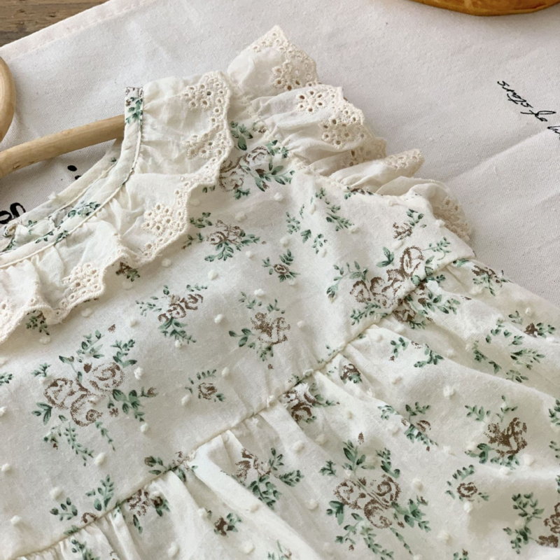 New In: Cute Flower Ruched Fly Sleeve Bodysuits for Newborn Baby Girls 98% Cotton Gift Hat Kids Infant Princess One-pieces 0-24M