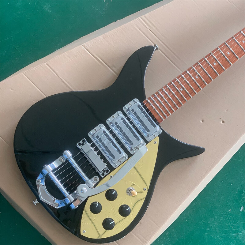 Rick 325-Guitarra eléctrica de 6 cuerdas, color negro, envío gratis, 3 pastillas