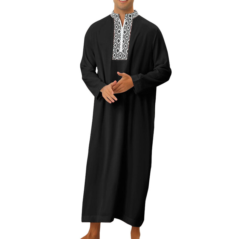เสื้อคลุมมุสลิมสไตล์โมรอคกันคาฟตันปักด้วยมือทรงหลวมและระบายอากาศได้ชุดคลุมมุสลิม