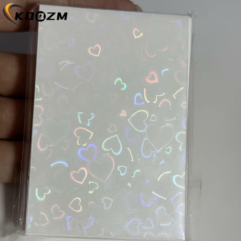 K-pop Card Sleeves para Holo Postais, Heart Bling Holder, Top Load Films, Photocard Game Cards Protector, 20C, 61x91mm, 50pcs por pacote