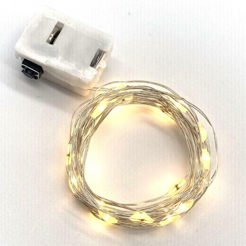 Lampu LED, 1M/2M tali lampu Led tahan air kawat tembaga lampu peri dioperasikan baterai DIY hadiah pesta pernikahan dekorasi Natal