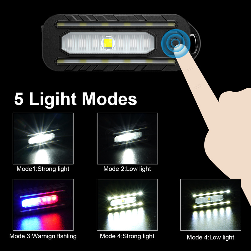 Đèn LED Màu Xanh Đỏ Vai Cảnh Sát Ánh Sáng Có Kẹp Sạc USB Nhấp Nháy Cảnh Báo An Toàn Đèn Pin Đèn Pin Xe Đạp Cảnh Báo Đèn Lồng Đèn