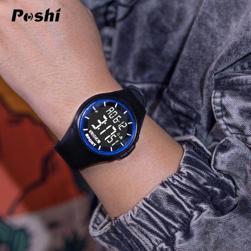 POSHI Waterproof Digital Watch Luxury Luminous Clock Countdown Stopwatch Sport Men's Wrist Watches Top Brand 2023 New Wristwatch