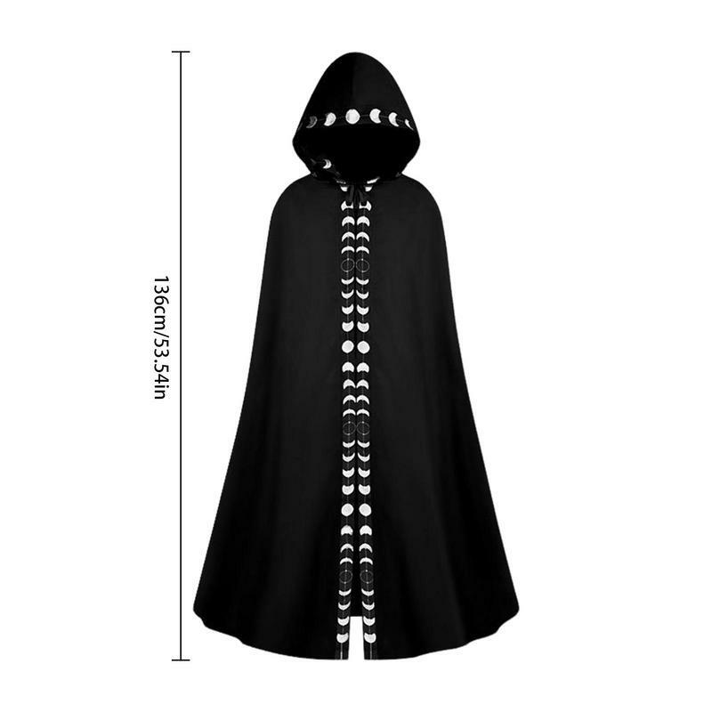 Unisex Hooded Robe Witch Halloween Cloak Cape Halloween Cape Cloak For Role Plays Film Cos Costumes