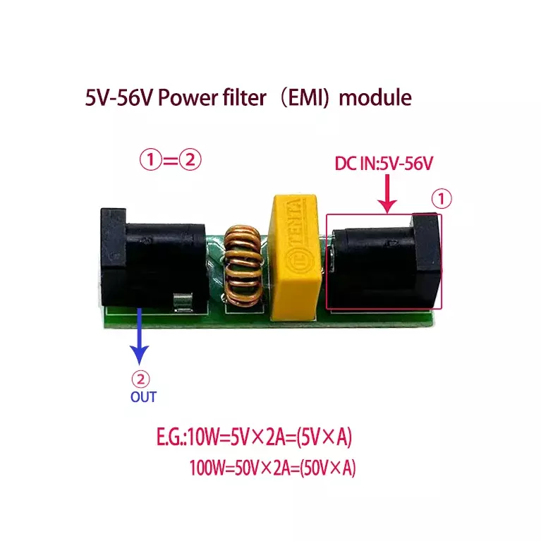 Divisor de potencia EMI uno a uno, antiinterferencias, mejora la estabilidad y confiabilidad del circuito, 5V-56V
