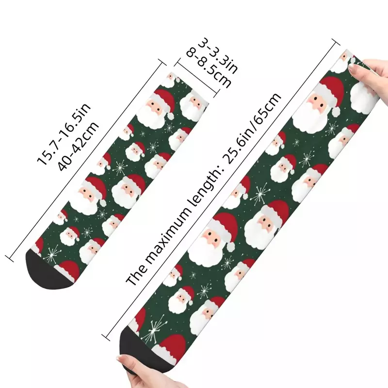 Носки мужские в стиле ретро, смешные повседневные сумасшедшие носки с принтом Санта-Клауса, снежинок, в стиле Харадзюку, хип-хоп, подарок