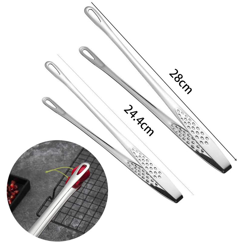 2PCS Stainless Steel Food Tongs, Kitchen Tweezers,Multifunctional Tools for Cooking, Grilling, Baking