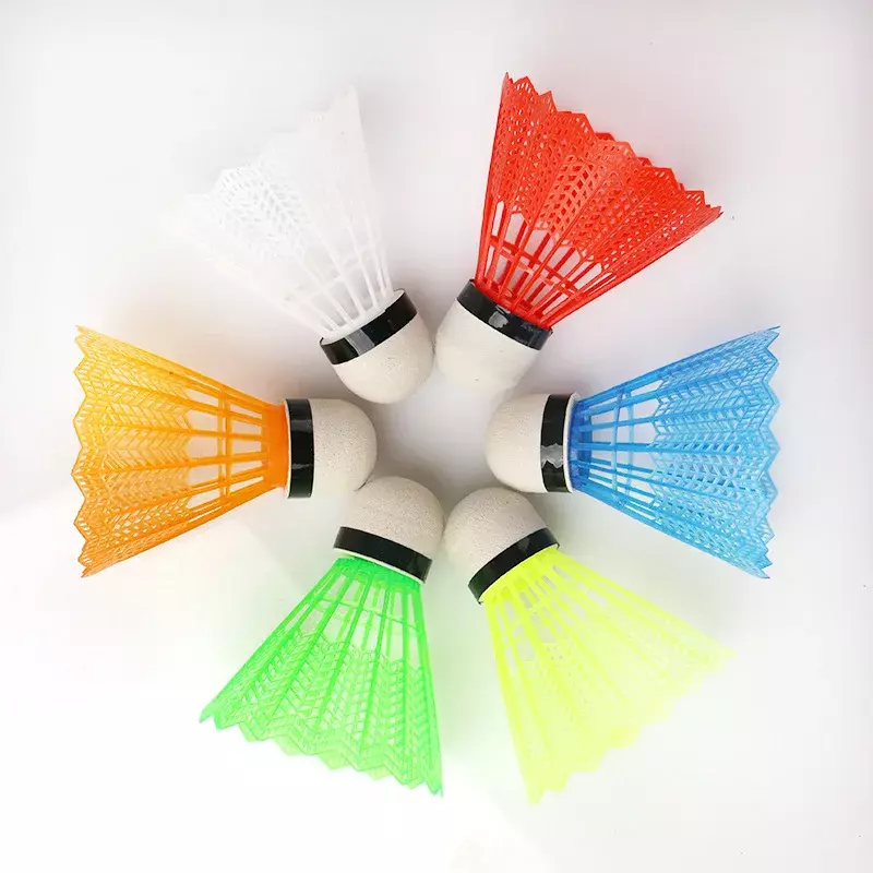 6 pieces/12 pieces of colored plastic badminton balls in children's colorful plastic balls badminton shuttlecock