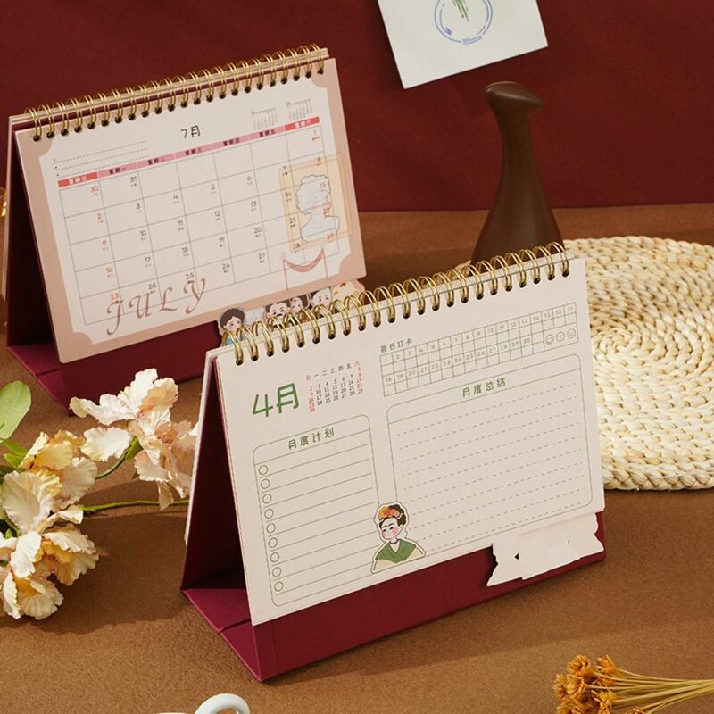 Calendario de escritorio del Salón de la Fama del dragón, trípode engrosado, calendario estable de dibujos animados, lindo Calendario de escritorio de 2024 años