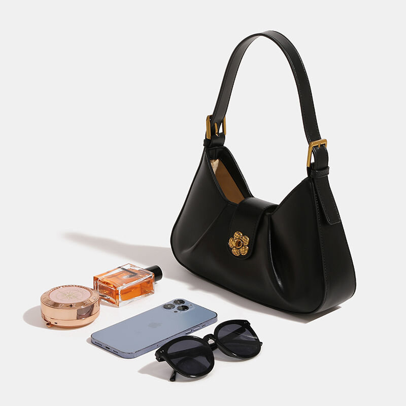 Женская модная сумка через плечо из искусственной кожи, Классические однотонные сумки, Повседневная Универсальная роскошная сумка через плечо, 2024