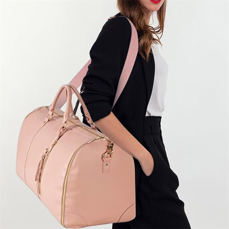 Large Capacity Travel Duffle Bag PU Leather Women Handbags Carry On Garment Shoulder Bag Outdoor Sport Women's Crossbody Bags