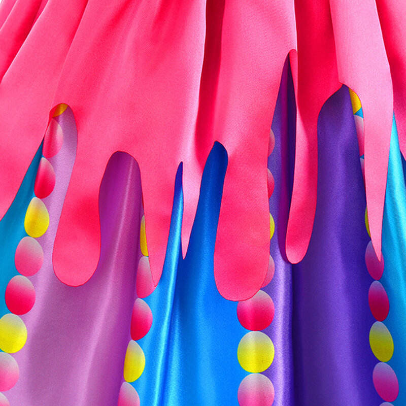Радужный сладкий конфетный костюм для девочек, детский маскарадный костюм принцессы в виде леденцов для косплея, детская одежда для дня рождения и карнавала