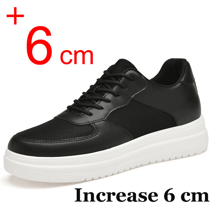 Zapatillas deportivas de malla para hombre, zapatos masculinos de tacón oculto, con plantilla de cuña de 6CM y 8CM de altura, estilo informal, para verano, 2024