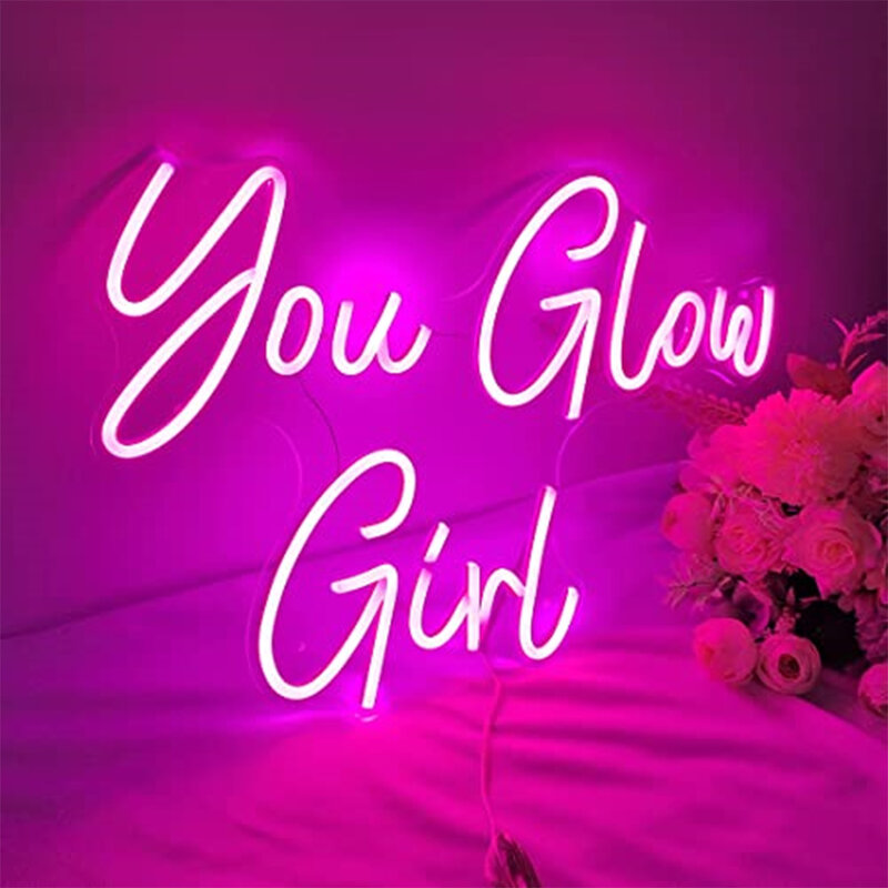 LED ปากการูปหัวใจ You Glow Girl สำหรับงานแต่งงานห้องนอนปาร์ตี้บาร์ Room เครื่องตกแต่งฝาผนังของตกแต่งปาร์ตี้วันเกิด Neon ไฟหญิง Kawaii ของขวัญ