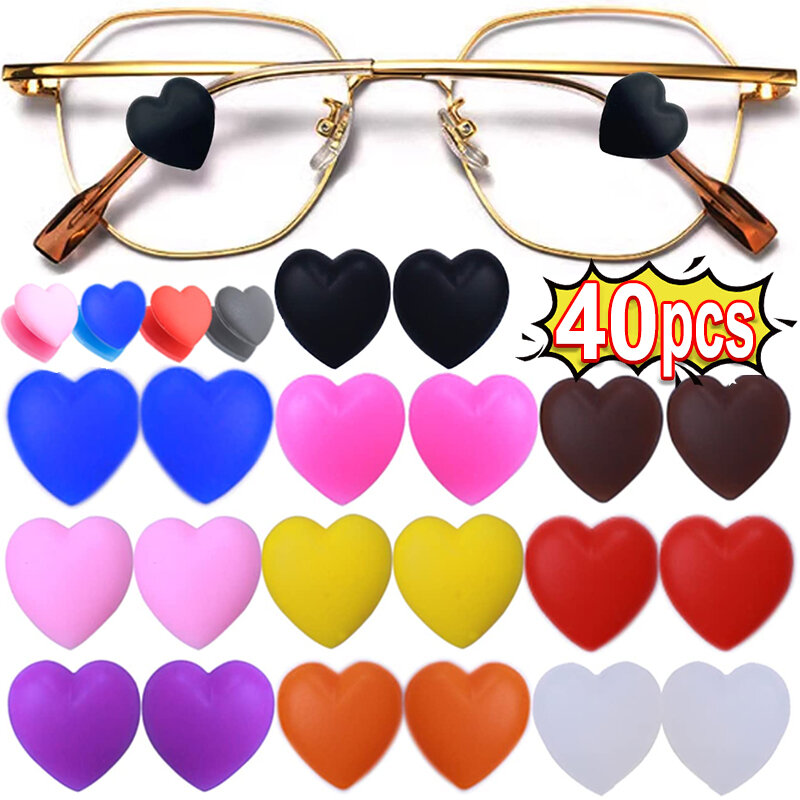 40 pz Silicone cuore antiscivolo gancio per l'orecchio occhiali accessori per occhiali occhiali Grip Temple Tip Holder occhiali da vista Grip