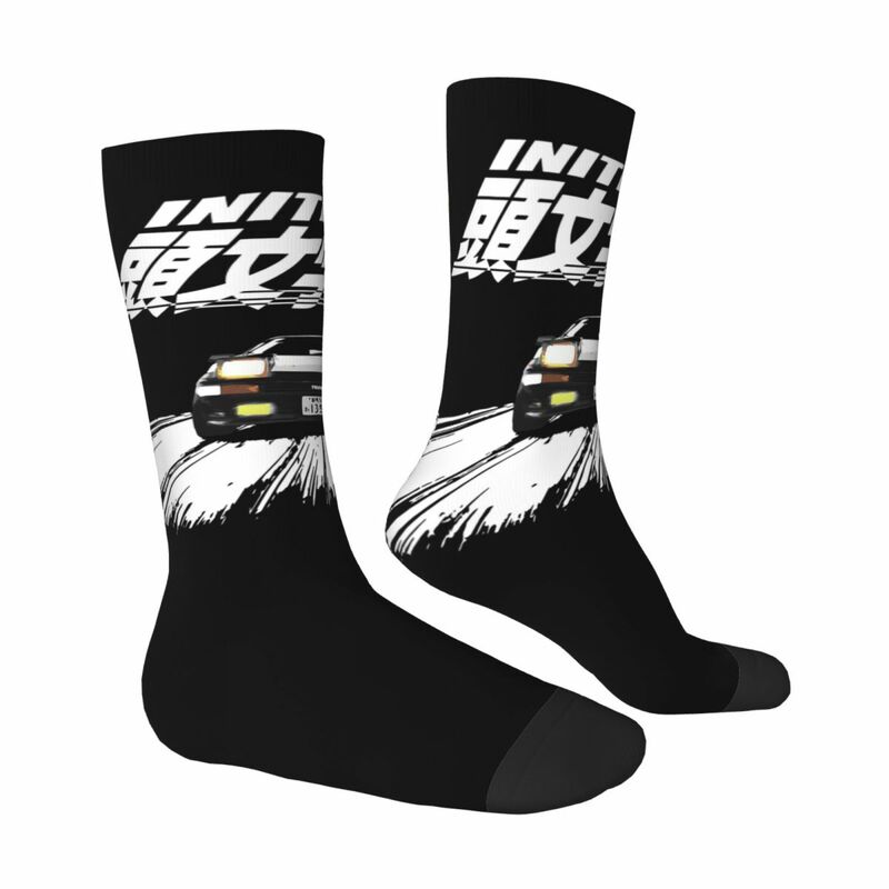 Unisex quente meias felizes, inicial D-AE86, Street Style, Crazy Sock, Inverno