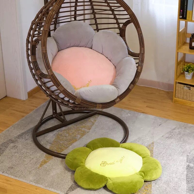 Flower Shape Chair Cushion Stuffed Soft Lifts Chair Pillow Plush Flower Mat Floor Sofa Book Nap Pillow for Girl Birthdaay Gift