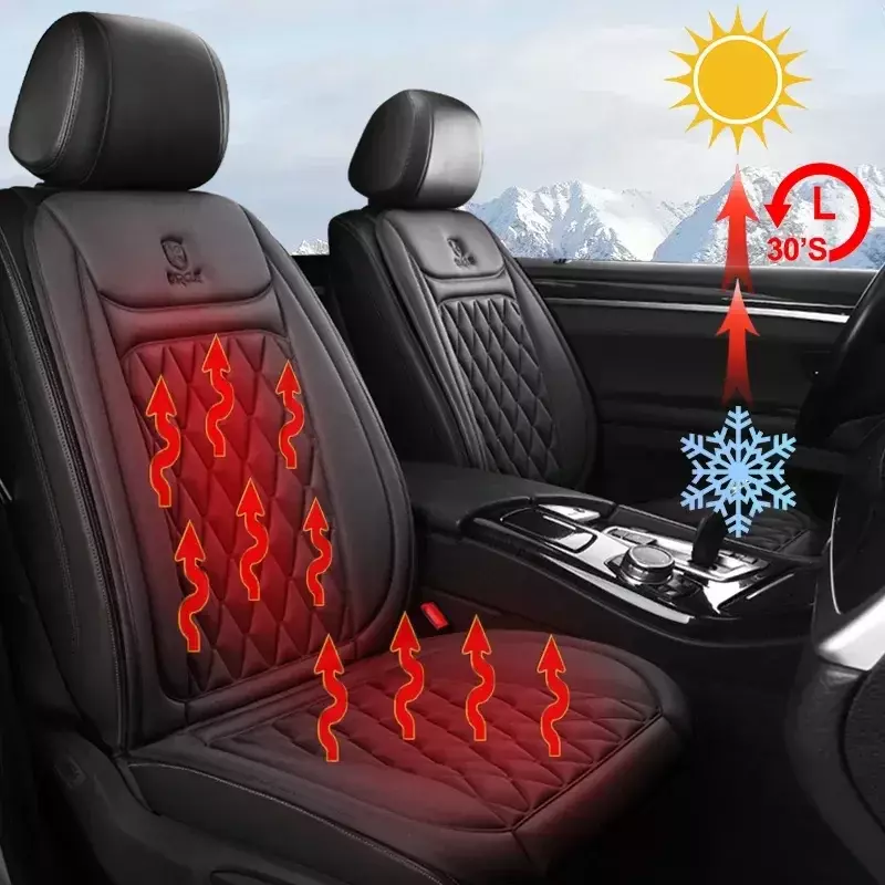 Tampa de assento de carro aquecida rápida, esteira de aquecimento, inverno universal, elétrica aquecida, flanela, pano, 30s, 12V, 24V