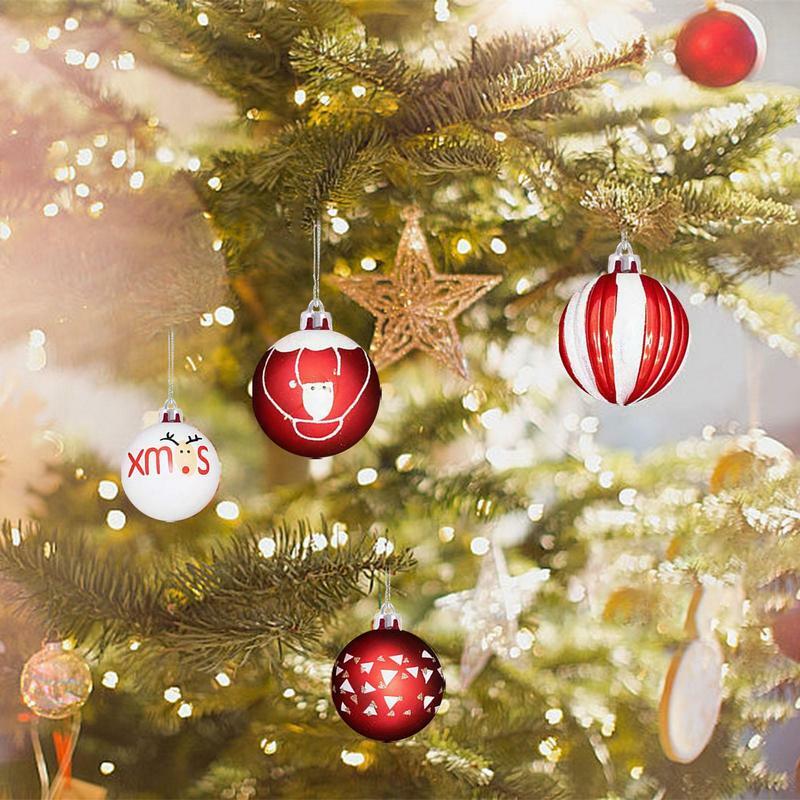 9 buah kreatif lukisan tangan bola ornamen pohon dekorasi rumah tema Natal hadiah stoking untuk pohon Natal pesta Festival