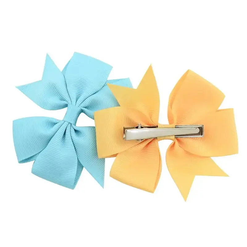 Solid Colors Hair Bows with Clip for Kids Girls Grosgrain Ribbon Hairgrips Boutique Hairpins Headwear Kids Hair Accessories