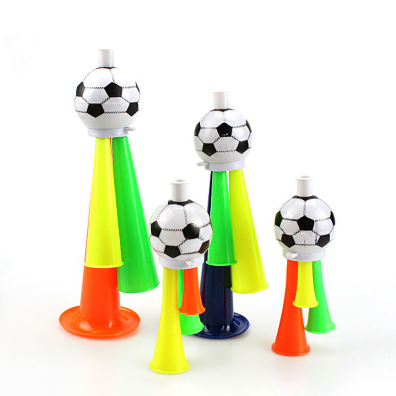 1 buah tanduk suara sepak bola warna-warni tiga tabung Cheering klakson sepak bola nada tinggi pesta karnaval permainan olahraga pembuat kebisingan