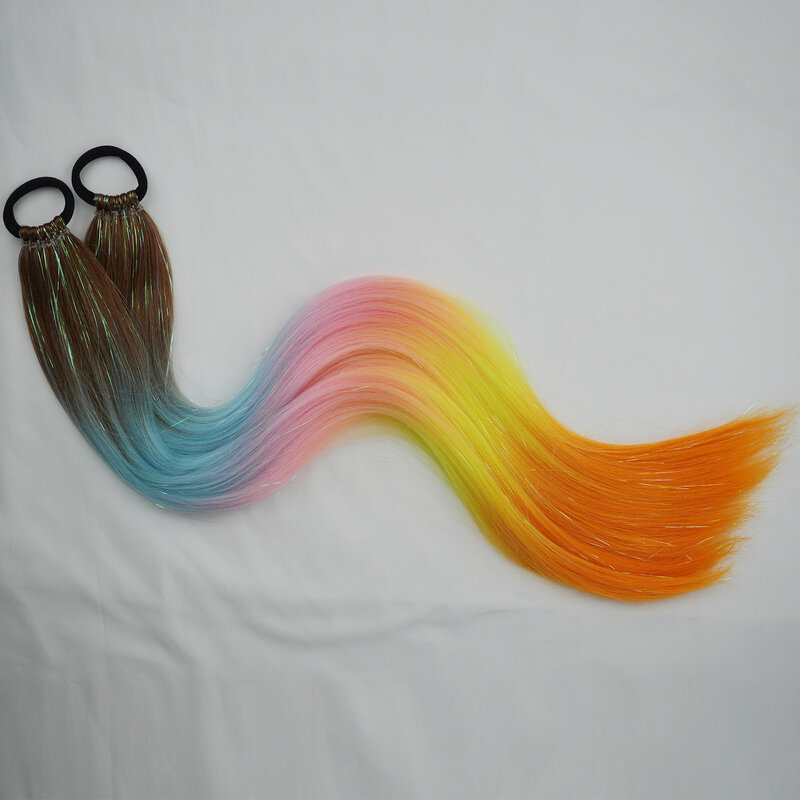 Aiyee-さまざまな色のヘアエクステンション,人工ポニーテール,28インチ,2個