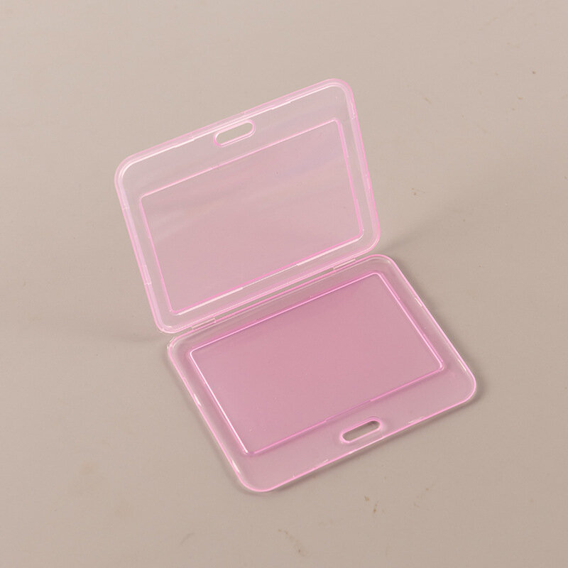 Solid Color Plastic ID Tag Nome Bedge Titular Double Sided Translúcido Passe Empregado's Work Card Holder Permit Trabalho Caso tampa
