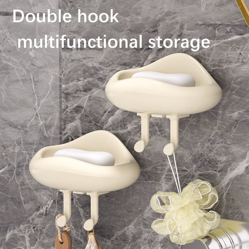 1pc-multifungsi kotak sabun kait kamar mandi pengeringan sabun rak penyimpanan pukulan Gratis dinding dipasang pemegang Self-adhesive rak