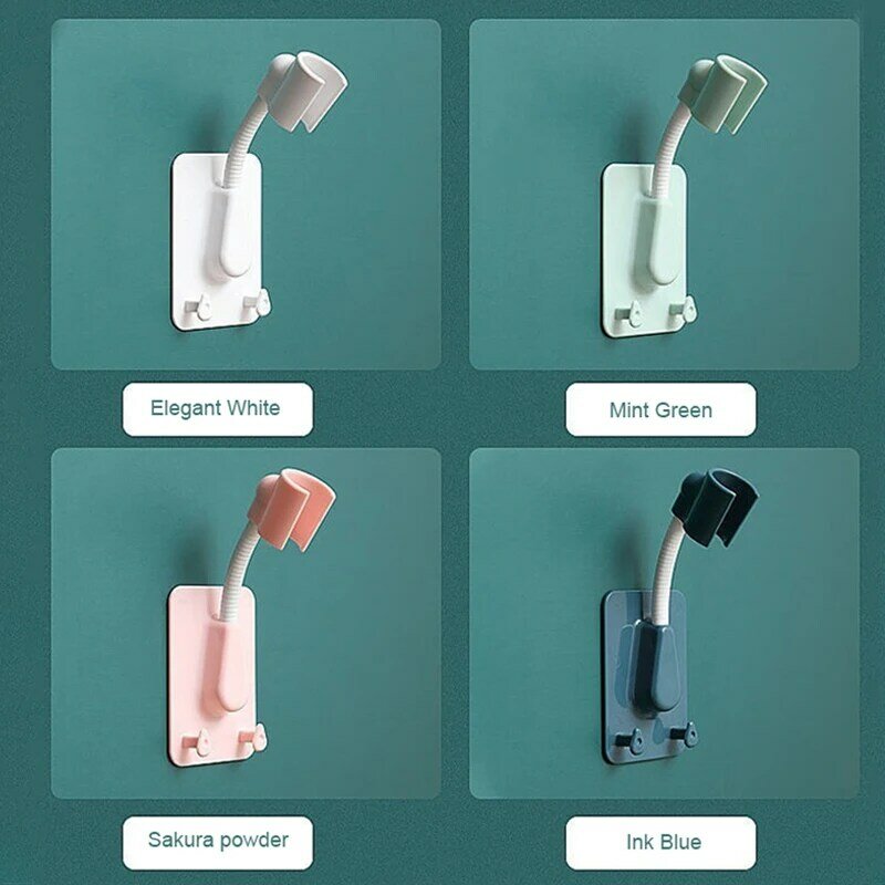 1-5pcs Universal Shower Bracket Adjustable Self-adhesive 360 ° Rotating Shower Nozzle Bracket Hole-free Practical Shower Bracket