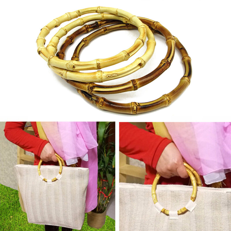 Bamboo Circle Handcrafted Handle Bag Handle Bag Accessory Bamboo  Root Handle Circle Handle Environmental Purse Frame For Bag
