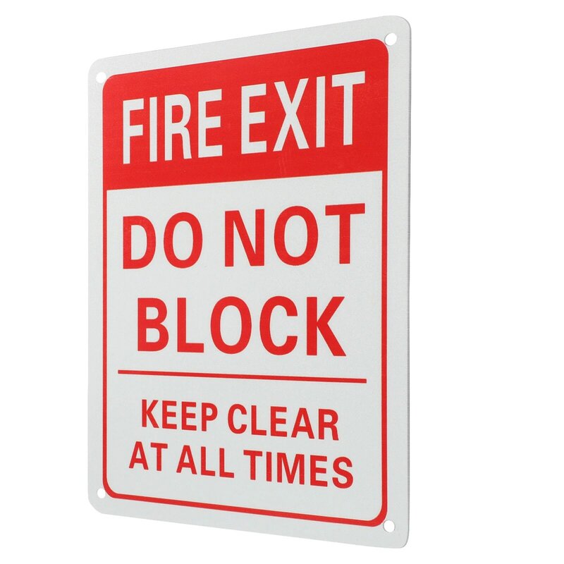 Etykieta wskaźnika ostrzegawczego znak wyjścia przeciwpożarowego nie blokuje znaków ze stopu aluminium