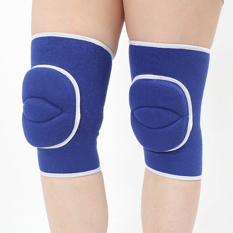 Bantalan lutut spons lengan lutut elastis pria, aksesori olahraga nilon penopang lutut menari