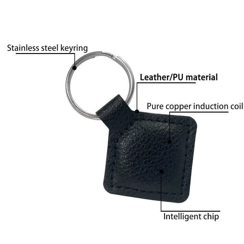 RFID 125 khz EM4305 T5577 Tag kunci kosong Tag kartu Chip Tag kulit Keytag salinan dapat ditulis ulang 125 khz