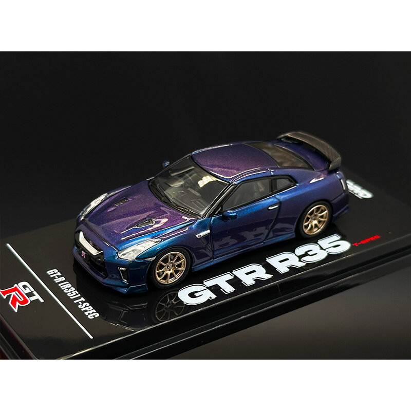 INNO 재고 GTR R35 T-SPEC 미드나잇 퍼플 다이캐스트 디오라마 자동차 모델 컬렉션 미니어처 장난감, 1:64