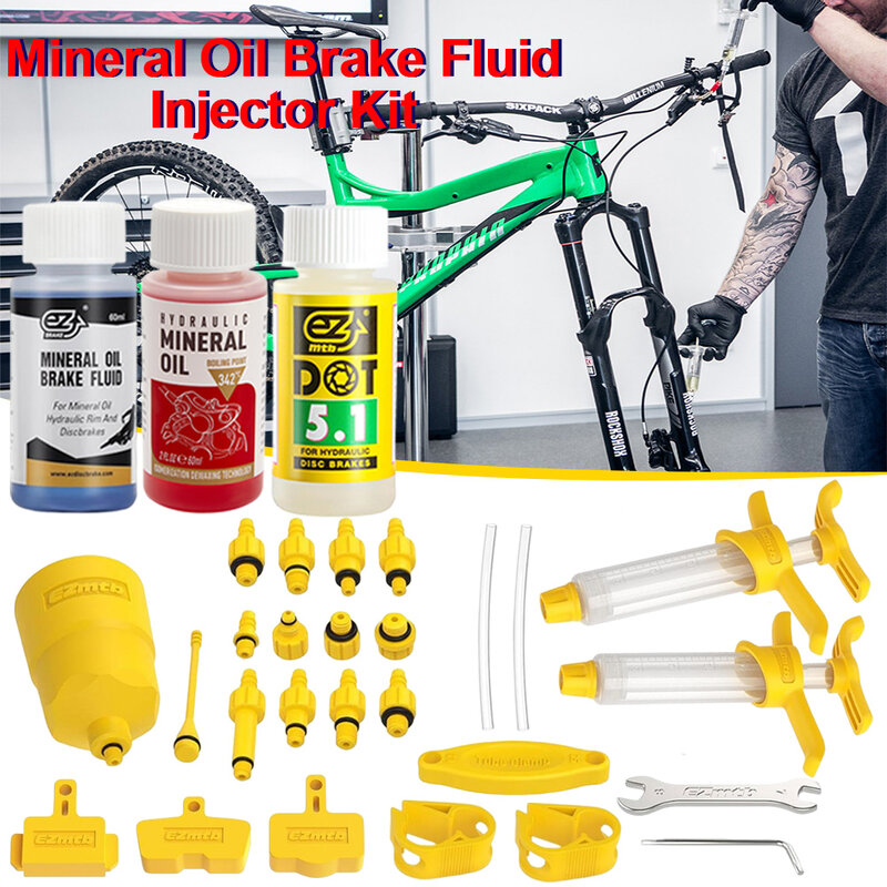 Bicicleta freio óleo mineral kit, disco hidráulico reparação ferramenta para mtb e estrada bicicleta
