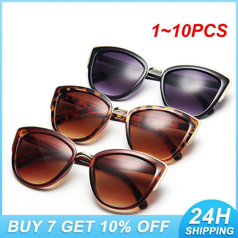 Gafas de sol con degradado de 1 a 10 piezas, lentes transparentes de diseñador de marca, Ojo de gato, protección Uv, Uv400