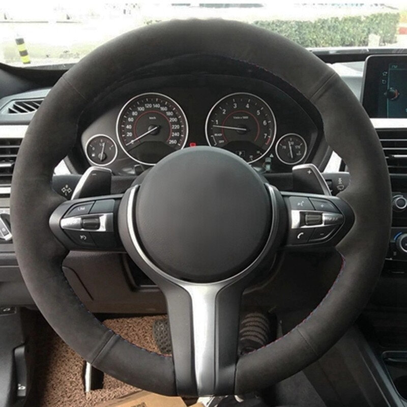 Car Steering Wheel Cover Anti-Slip  Suede Leather For BMW M Sport 1 Series F20 M135i M140i M235i M240i X1 F21 F48 X2 F39 X3 F25