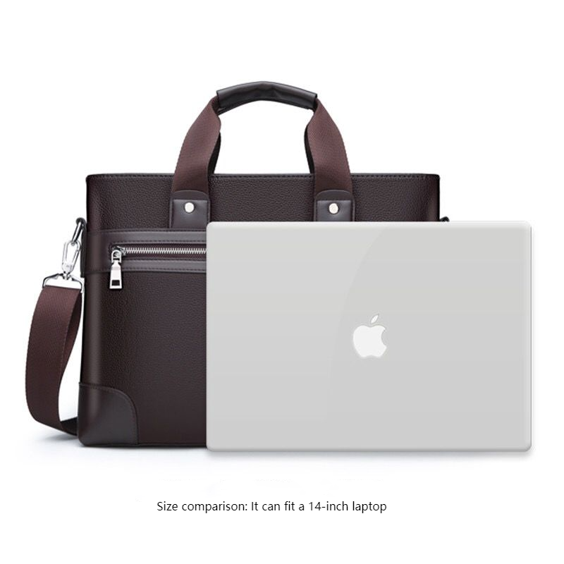 New Men's Bag Business Handbag Computer Briefcase Shoulder Bag Men's Crossbody PU Leather Office Handbag