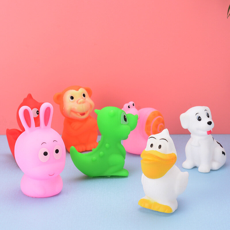 5-30 Buah Mainan Air Renang Hewan Lucu untuk Anak-anak Mainan Mandi Melengking Suara Remas Pengapung Karet Lembut untuk Mainan Mandi Bayi