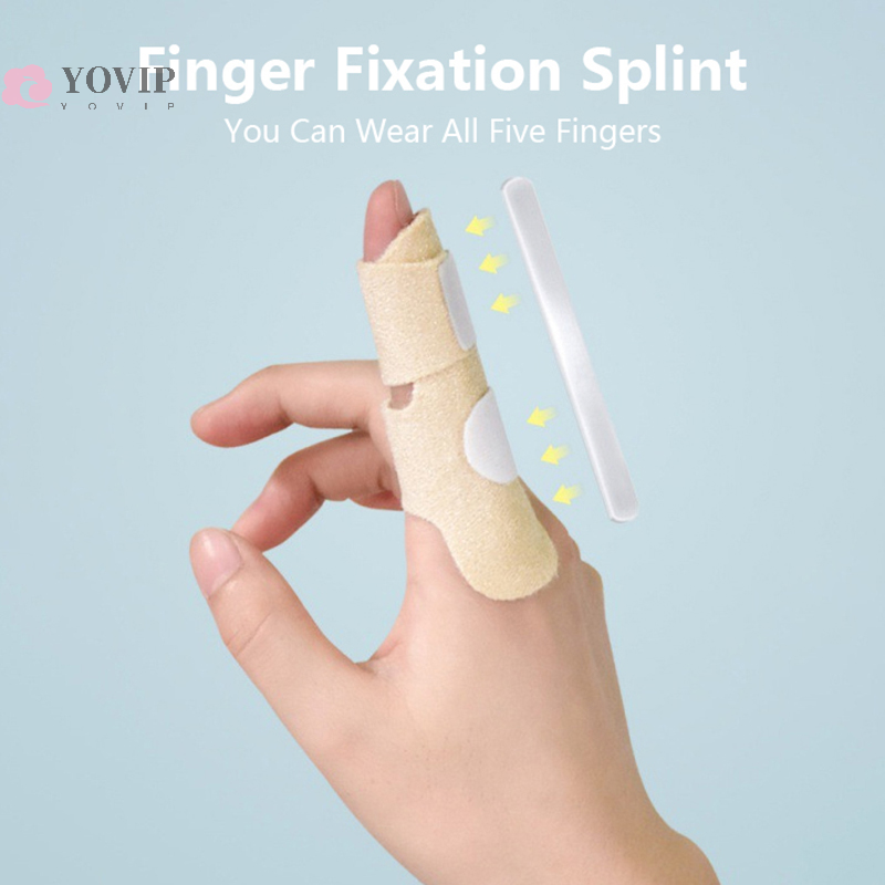 Bantuan nyeri belat jari perlindungan fraktur, penyangga korektor fraktur jari patah tulang keseleo dapat disesuaikan