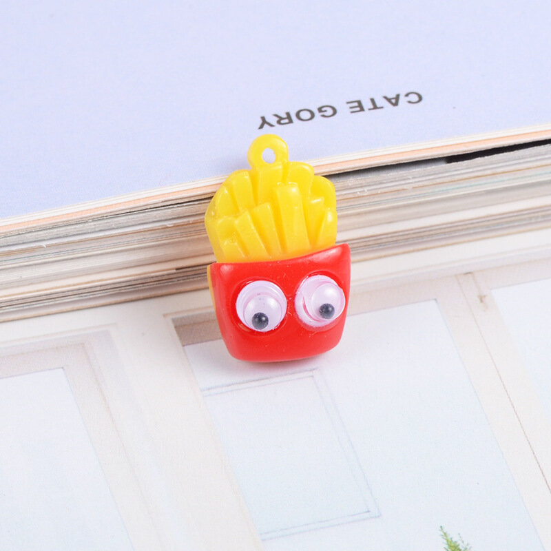 10pcs Resin Food Emulation DIY Material Earring Making Supplies Fries Milk Bottle Hot-dog Hamburger Charm For Jewelry Accessorie